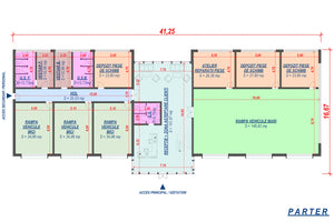 Constructie hala metalica service auto proiect 971-005 - plan parter thumbnail