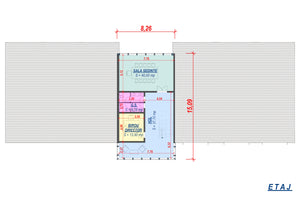 Constructie hala metalica service auto proiect 971-005 - plan etaj thumbnail