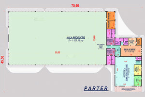 Constructie hala pe structura metalica de productie 3894-003 - plan parter thumbnail