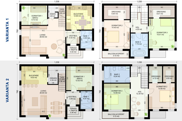 constructie model de casa P+1 150 mp din zidarie de caramida sau bca