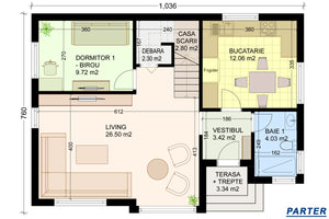 Constructie proiect casa p 1 150 mp din zidarie de caramida schita plan parter thumbnail