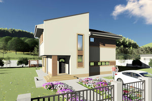 Constructie zidarie din bca casa 4 camere 3 bai 230 mp id121 - fatada de casa moderna 2 thumbnail