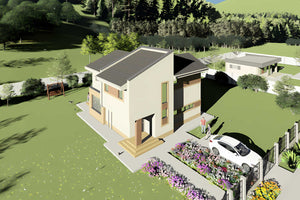 Constructie zidarie din bca casa 4 camere 3 bai 230 mp id121 - fatada de casa moderna 3 thumbnail