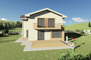 Constructie zidarie din bca casa 4 camere 3 bai 230 mp id121 - fatada de casa moderna 13 thumbnail