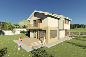 Constructie zidarie din bca casa 4 camere 3 bai 230 mp id121 - fatada de casa moderna 15 thumbnail