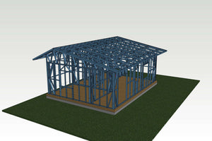 Debitare si premontaj casa structura metalica parter 53 mp in fabrica thumbnail
