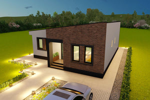 Detalii arhitectura moderna pentru proiect casa 2 dormitoare 2 bai fara etaj cu acoperis intr-o apa thumbnail