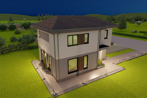detaliu arhitectural materiale acoperis si fatade pentru proiect de arhitectura 3D amprenta 80 mp si etaj thumbnail