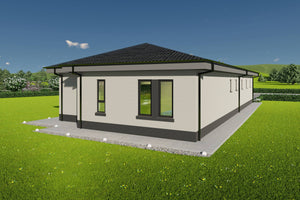 Detaliu tamplarie gri antracit casa pe structura metalica moderna thumbnail