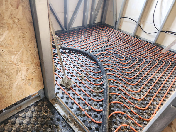 Dispunere furtun incalzire in pardoseala cu pas constant pe suprafata utila