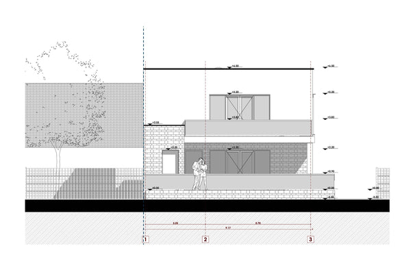 fata laterala 2d casa cu etaj in proiect de arhitectura