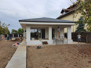 Fatade cu tencuiala decorativa siliconata si gard casa parter Ilfov thumbnail
