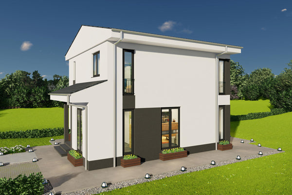 Ferestre generoase pentru lumina naturala - Proiect de casa 150 mp