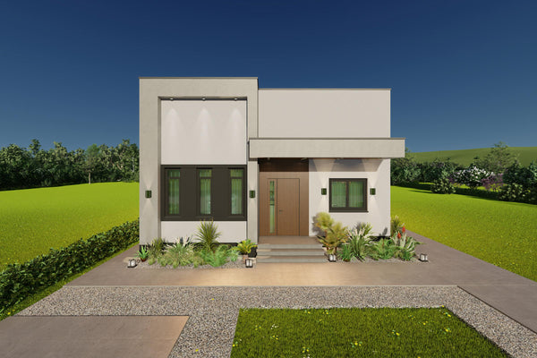 Imagine ansamblu vila mediteraneana arhitectura moderna cu volum echilibrat si eficient
