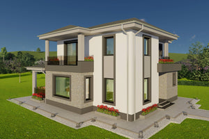 Imagine de prezentare proiect casa 200 mp cu acoperis gri antracit thumbnail