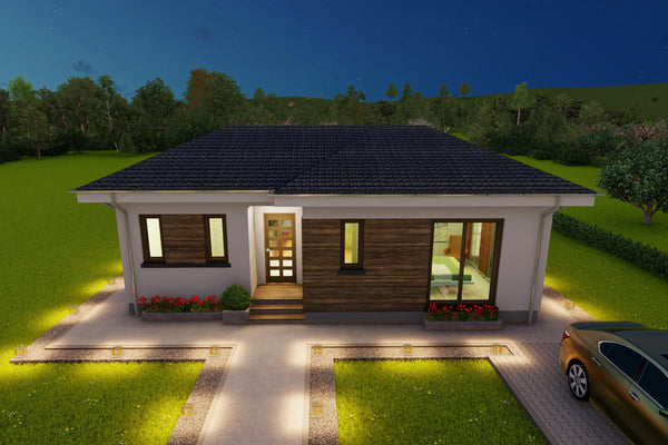 Imagine de prezentare proiect de casa frumoasa mica cu integrare cromatica