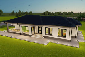 Intrare principala si garaj casa pe structura metalica finisaj gri antracit thumbnail