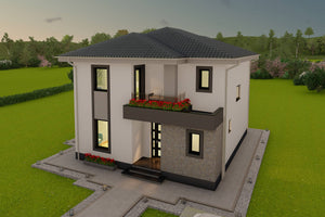 locuinta frumoasa etajata vedere stradala 3d thumbnail