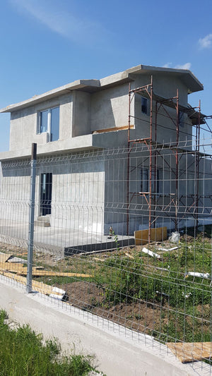 Masa de spaclu fatada proiect casa metalica in Domnesti thumbnail