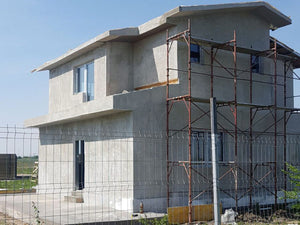 Masa de spaclu fatada proiect casa metalica in Domnesti thumbnail