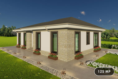 Model de casa frumoasa 125mp constructie din zidarie de caramida