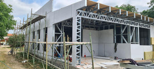 Montaj strat fibrociment pereti si constructie acoperis casa in Snagov thumbnail