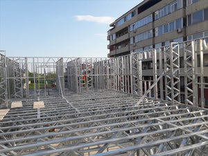 Montaj structura metalica etaj constructie proiect hala 480 mp thumbnail