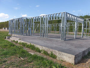 Montaj structura metalica pereti proiect casa sat Snagov 320 mp thumbnail