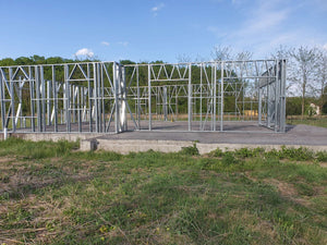 Montaj structura metalica pereti proiect casa sat Snagov 320 mp thumbnail