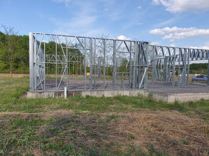 Montaj structura metalica pereti proiect casa sat Snagov 320 mp thumbnail