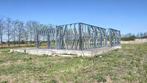Montaj structura metalica pereti proiect casa sat Snagov 320 mp thumbnail