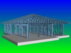 Montaj structura metalica pereti proiect casa sat Snagov 320 mp thumbnail