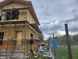 Montaj vata bazaltica 150mm pe fatada casa cu structura metalica thumbnail