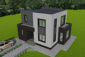 Perspectiva 3D proiect 170-167 Wolf Construct casa moderna cu etaj thumbnail