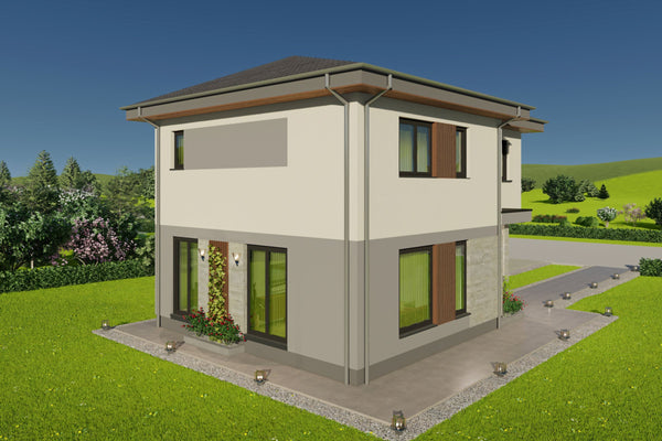 perspectiva 3D unghi cladire zidarie 160-176