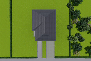 perspectiva aeriana randata 3D proiectare casa amprenta 80 metri patrati si etaj thumbnail