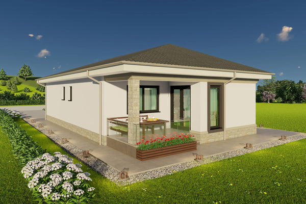 perspectiva arhitecturala model de casa frumoasa cu design modern