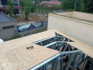 Placare ferme acoperis cu OSB 20 mm pentru casa metalica parter Ilfov thumbnail