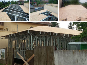 Placare ferme acoperis cu OSB 20 mm pentru casa metalica parter Ilfov thumbnail