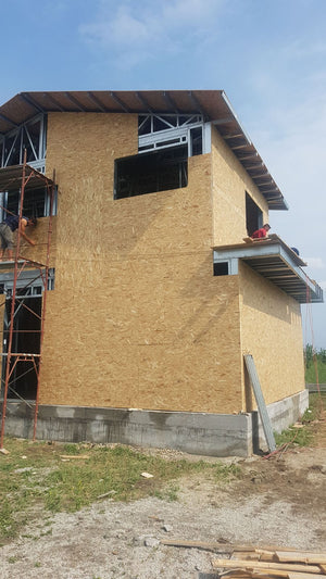 Finalizare placare exterioara osb proiect de casa in Domnesti thumbnail