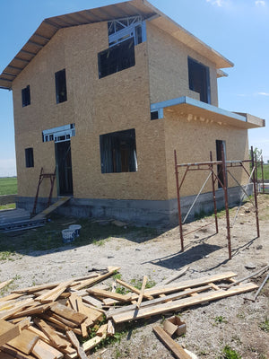 Finalizare placare exterioara osb proiect de casa in Domnesti thumbnail