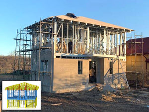 Placari exterioare fatade si acoperis cu fibrociment casa metalica 162 mp thumbnail