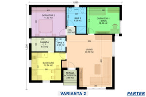 Plan arhitectural varianta 2 casa moderna cu bucatarie spre strada thumbnail