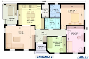 plan compartimentare clasica model de casa frumoasa cu bucatarie inchisa glisanta - scenariul 2 thumbnail