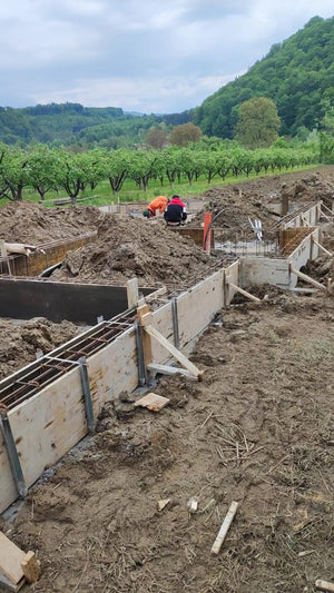 Plantare si cofraj armatura grinzi fundatie casa metalica 206 mp thumbnail
