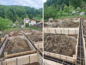 Plantare si cofraj armatura grinzi fundatie casa metalica 206 mp thumbnail