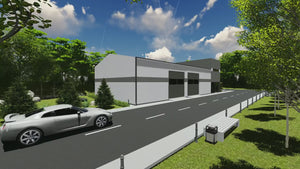Constructie de hala metalica industriala proiect 387-002 - video thumbnail
