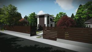 Proiect casa pe structura metalica cu etaj 120 mp 123-076 - fațada casei video thumbnail