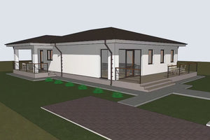 Proiect casa pe structura metalica moderna fara etaj 174-012 - model fatada video thumbnail