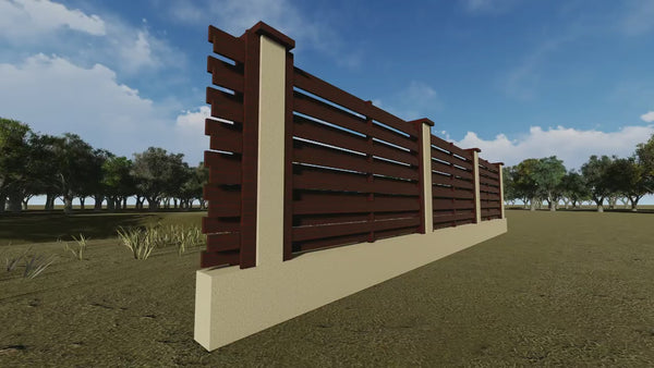 Constructie Gard din Lemn cu Ventilatie Culoare Wenge GA04 - gard modern video